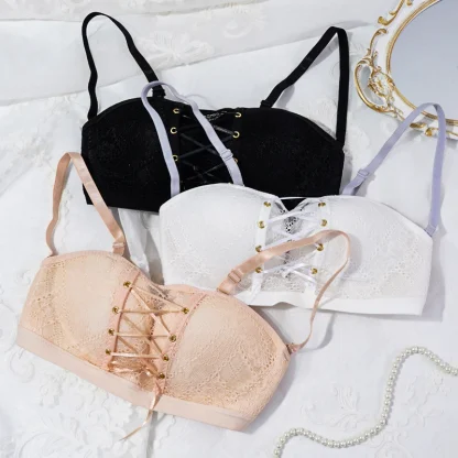 Lace-up Front Strapless Bras - Image 3