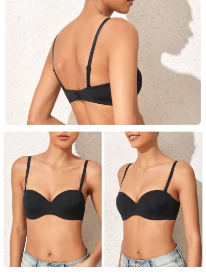 Non-Slip Solid Strapless Bras - Image 2