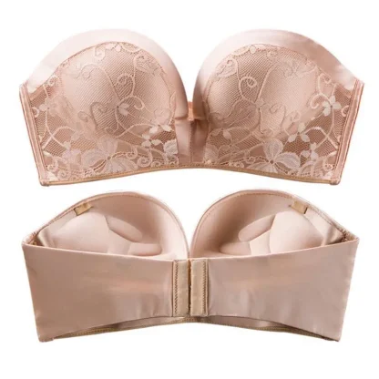 Floral Push-up Strapless Bra