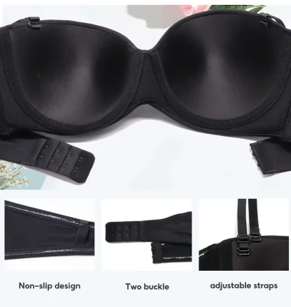 Non-Slip Solid Strapless Bras - Image 4