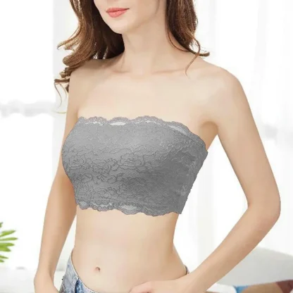 Sheer Embroidery Strapless Bras - Image 3