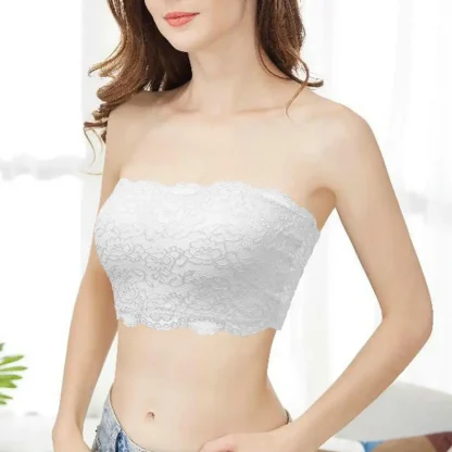Sheer Embroidery Strapless Bras