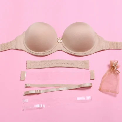 Push Up Solid Strapless Bra - Image 5