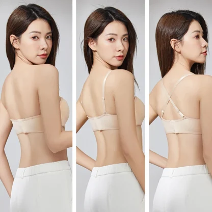 Seamless Solid Color Strapless Bra - Image 5