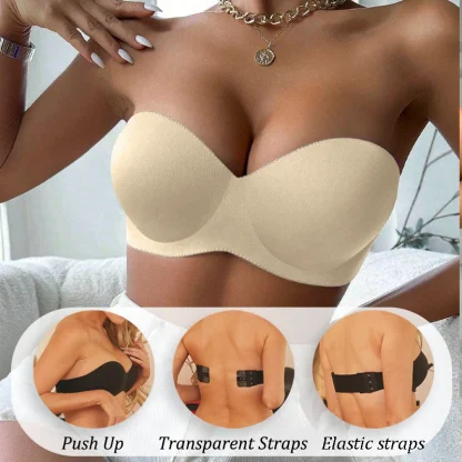 Wire Free Solid Strapless Bras - Image 7