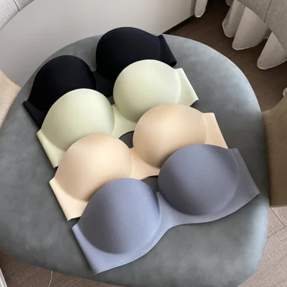 Wire Free Solid Strapless Bras - Image 3