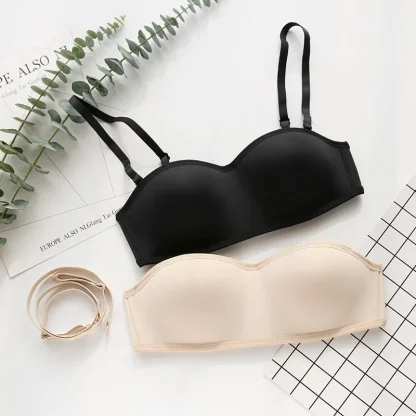 Seamless Solid Color Strapless Bra - Image 6