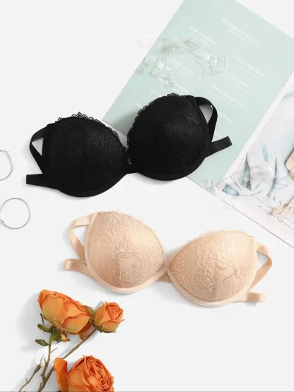 Lace Push Up Strapless Bras