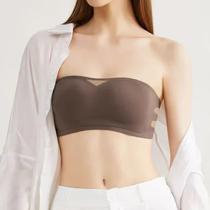 Anti-slip Solid Color Strapless Bra