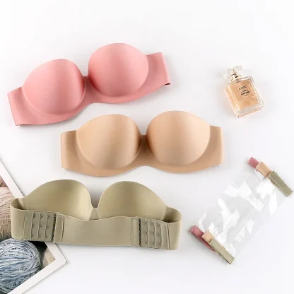 Wire Free Solid Strapless Bras - Image 5