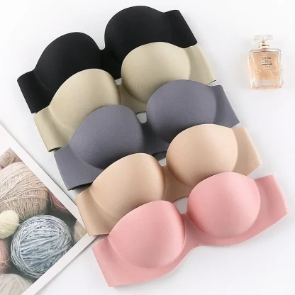 Wire Free Solid Strapless Bras - Image 6