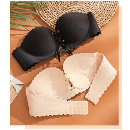 Lace-up Front Strapless Bra - Image 2