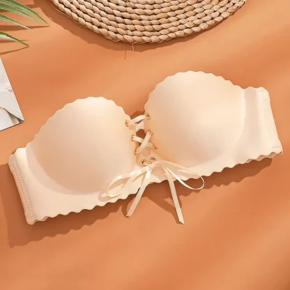Lace-up Front Strapless Bra - Image 3