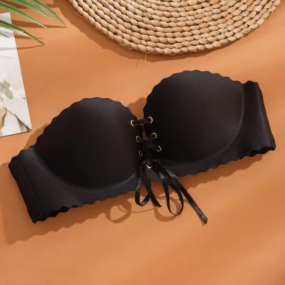 Lace-up Front Strapless Bra