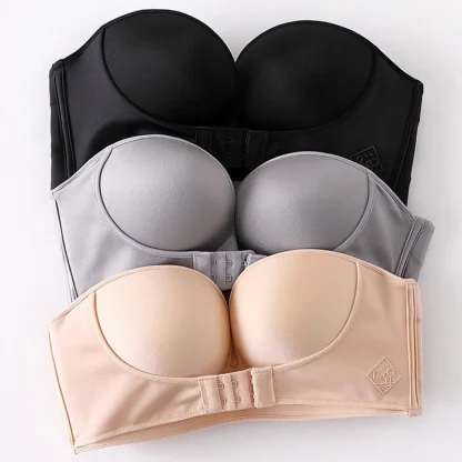 Front Closure Push Up Strapless Bras - Image 3