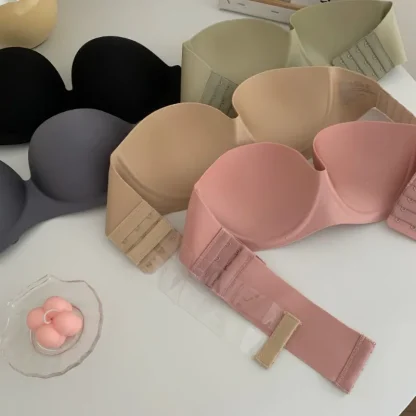Non-slip Push Up Solid Strapless Bras - Image 6