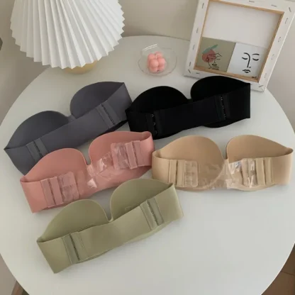 Non-slip Push Up Solid Strapless Bras - Image 5