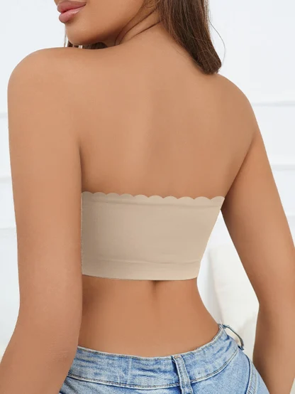 Solid Color Non-slip Strapless Bra - Image 5