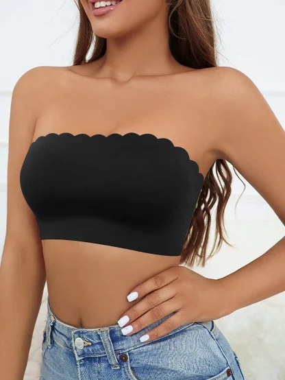Solid Color Non-slip Strapless Bra