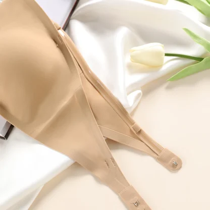Padded Solid Simple Strapless Bra - Image 7