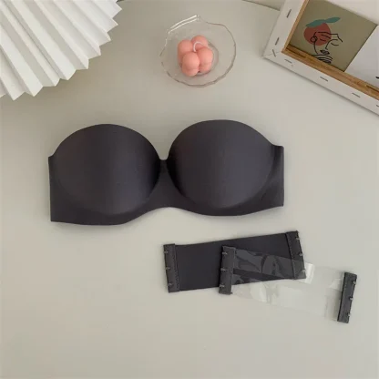 Seamless Plain Color Strapless Bra - Image 5
