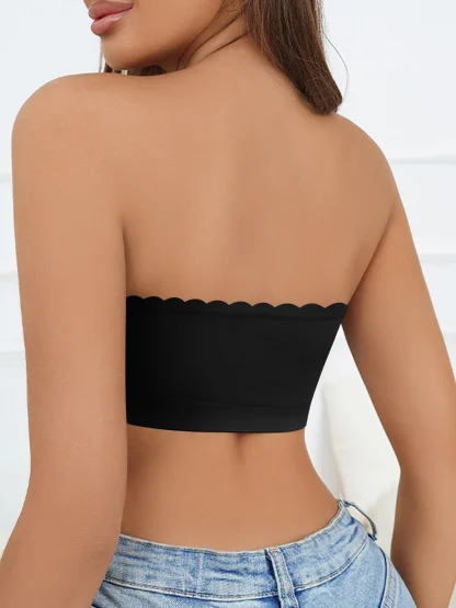 Solid Color Non-slip Strapless Bra - Image 2