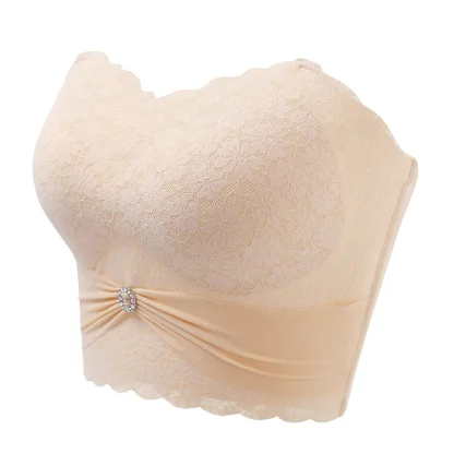 Elegant Solid Lace Strapless Bra - Image 5