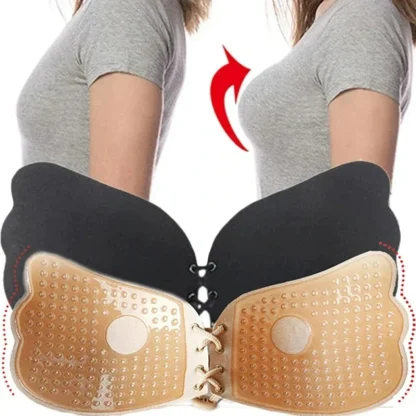 Push Up Lace-up Strapless Bra - Image 7
